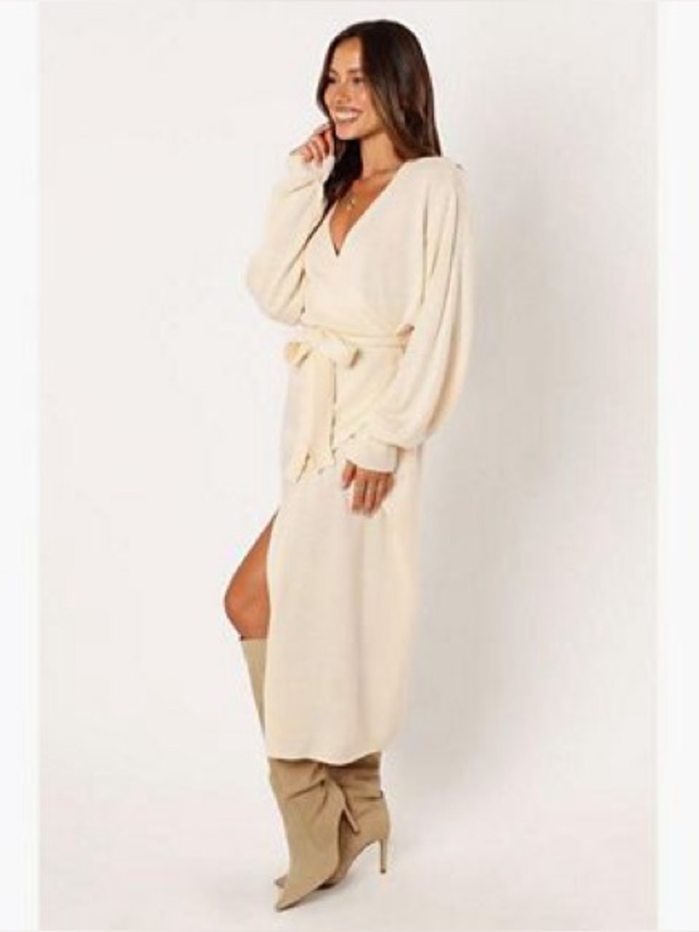 Mable Jovie Knit Sweater Midi Dress Wrap Dress - Picture 2 of 12